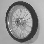 20" Pair Hard Rubber, Complete Wheel 20 spoke,