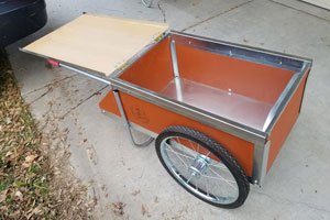 firewood cart with lid open